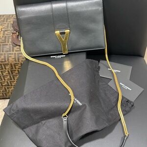 Authentic Saint Laurent Calfskin Classic Y Ligne Chain WOC removable chain